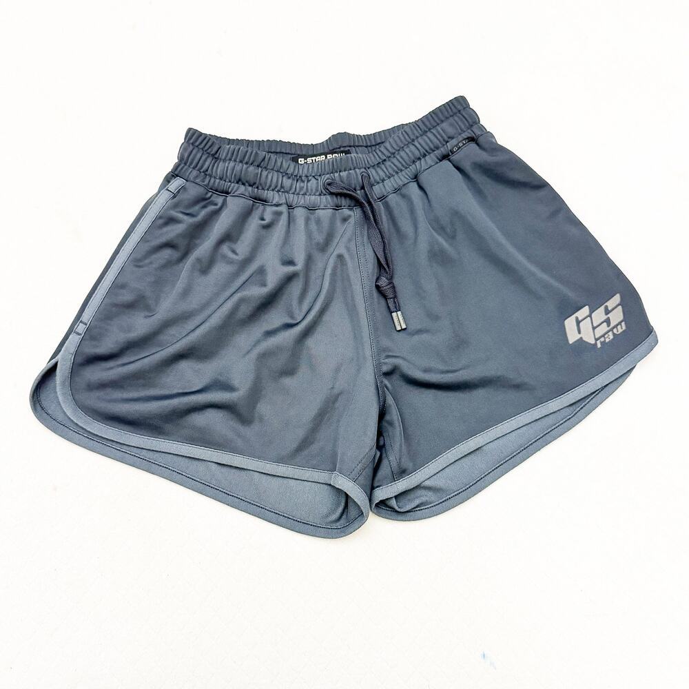 G-Star Raw Boxed Gray Sports Shorts Fantem Blue Contrast Trim Size XS $90 NWT